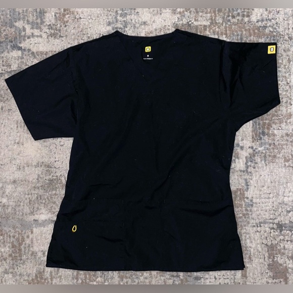 Spread Good Cheer women’s black scrub top size small - Picture 1 of 2